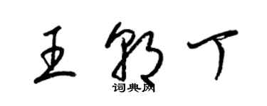 梁錦英王朝丁草書個性簽名怎么寫