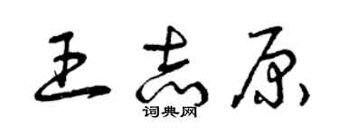 曾慶福王志原草書個性簽名怎么寫