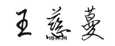 駱恆光王慈蔓行書個性簽名怎么寫