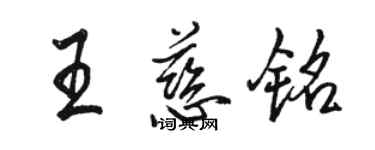 駱恆光王慈銘行書個性簽名怎么寫