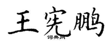 丁謙王憲鵬楷書個性簽名怎么寫