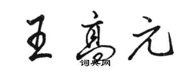 駱恆光王高元行書個性簽名怎么寫