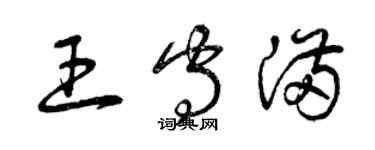 曾慶福王守滿草書個性簽名怎么寫