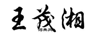 胡問遂王茂湘行書個性簽名怎么寫