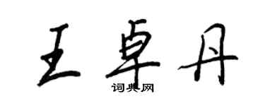 王正良王卓丹行書個性簽名怎么寫