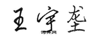 駱恆光王宇壟行書個性簽名怎么寫