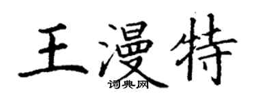 丁謙王漫特楷書個性簽名怎么寫