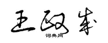 曾慶福王政成草書個性簽名怎么寫