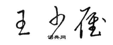 駱恆光王少雁草書個性簽名怎么寫