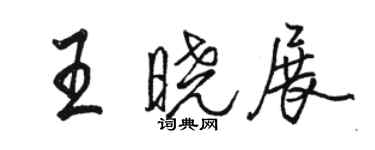 駱恆光王曉展行書個性簽名怎么寫