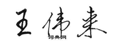 駱恆光王偉來行書個性簽名怎么寫