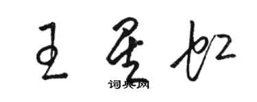 駱恆光王星虹草書個性簽名怎么寫