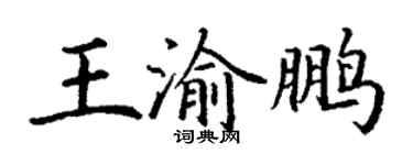 丁謙王渝鵬楷書個性簽名怎么寫