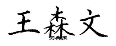 丁謙王森文楷書個性簽名怎么寫