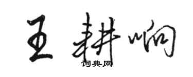 駱恆光王耕響行書個性簽名怎么寫