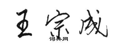 駱恆光王宗成行書個性簽名怎么寫