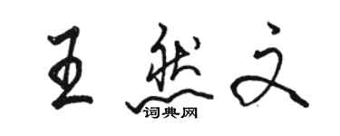 駱恆光王然文行書個性簽名怎么寫