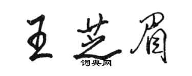 駱恆光王芝眉行書個性簽名怎么寫