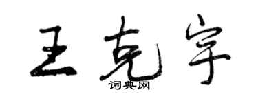 曾慶福王克宇行書個性簽名怎么寫