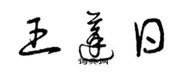 曾慶福王蓬日草書個性簽名怎么寫