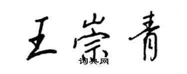 王正良王崇青行書個性簽名怎么寫