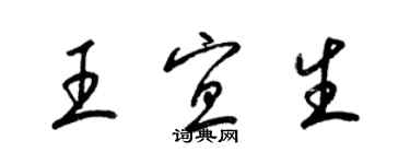 梁錦英王宜生草書個性簽名怎么寫