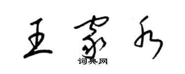 梁錦英王家水草書個性簽名怎么寫