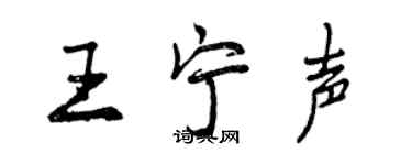 曾慶福王寧聲行書個性簽名怎么寫