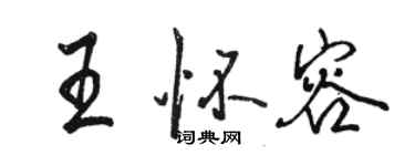 駱恆光王懷容行書個性簽名怎么寫