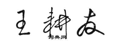 駱恆光王耕友草書個性簽名怎么寫