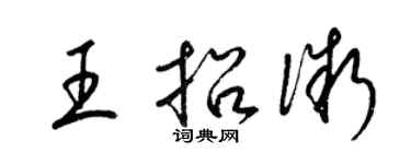 梁錦英王招微草書個性簽名怎么寫