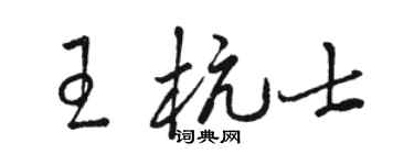 駱恆光王杭士草書個性簽名怎么寫