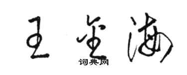 駱恆光王金海草書個性簽名怎么寫