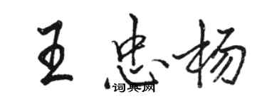 駱恆光王忠楊行書個性簽名怎么寫