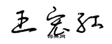 曾慶福王宏紅草書個性簽名怎么寫