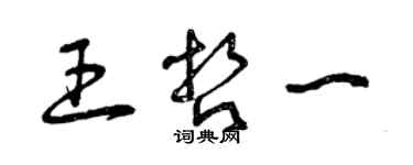 曾慶福王哲一草書個性簽名怎么寫