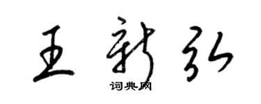 梁錦英王新弘草書個性簽名怎么寫