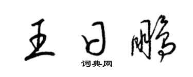 梁錦英王日鵬草書個性簽名怎么寫