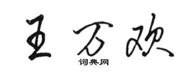 駱恆光王萬歡行書個性簽名怎么寫