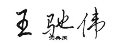 駱恆光王馳偉行書個性簽名怎么寫