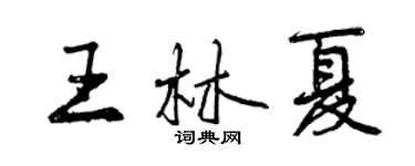 曾慶福王林夏行書個性簽名怎么寫