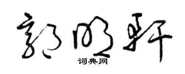 曾慶福郭明軒草書個性簽名怎么寫