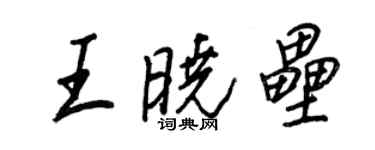 王正良王曉壘行書個性簽名怎么寫