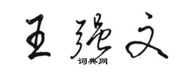 駱恆光王強文行書個性簽名怎么寫