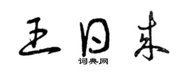 曾慶福王日來草書個性簽名怎么寫