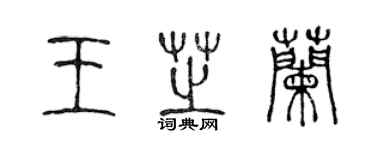 陳聲遠王芝蘭篆書個性簽名怎么寫