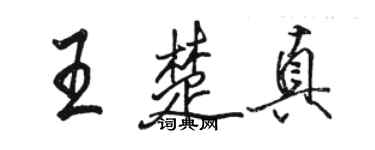 駱恆光王楚真行書個性簽名怎么寫