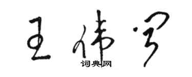 駱恆光王偉聞草書個性簽名怎么寫