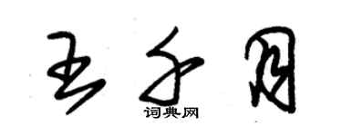 朱錫榮王千月草書個性簽名怎么寫