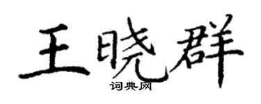 丁謙王曉群楷書個性簽名怎么寫